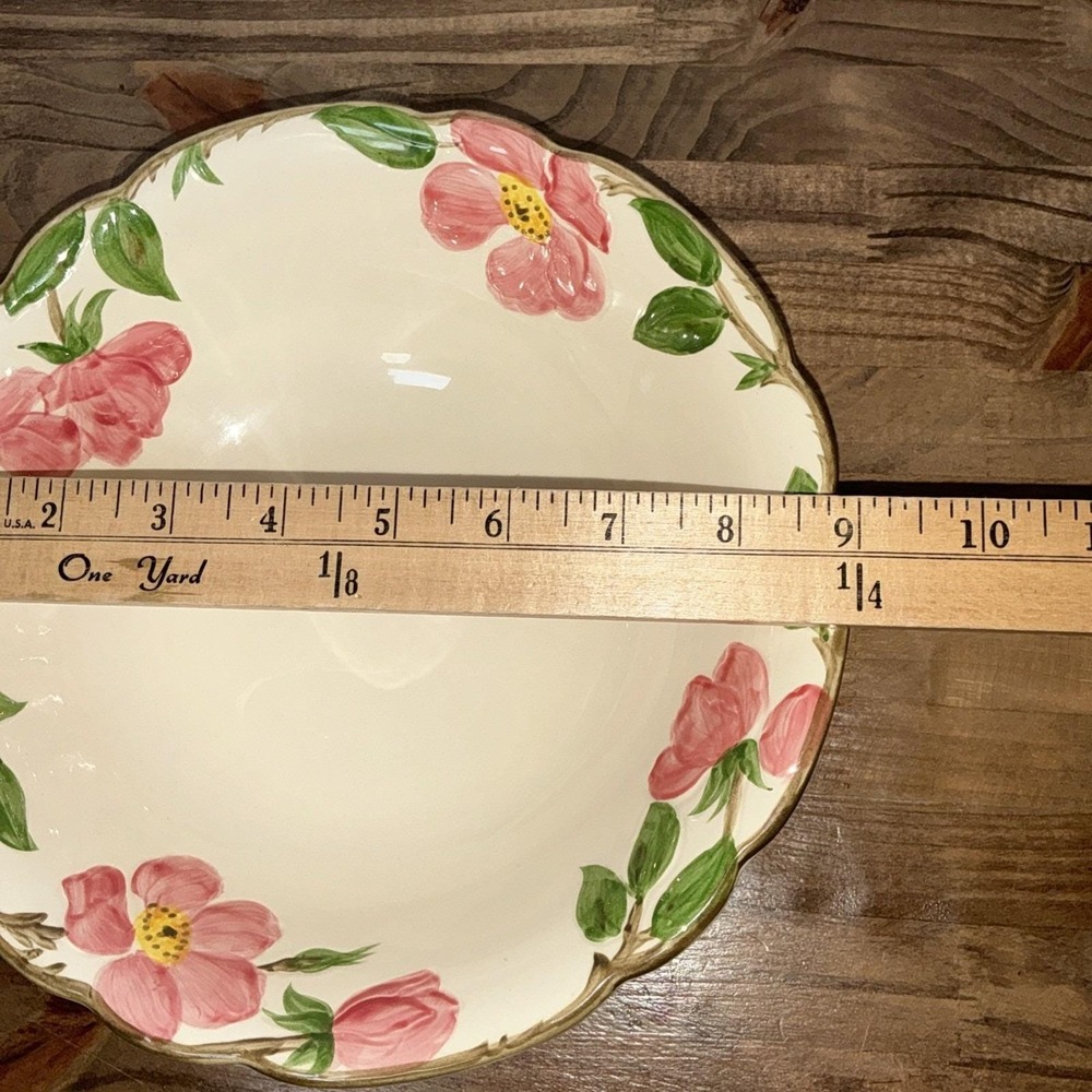 Franciscan Desert Rose Vegetable Serving Bowl Pink Roses USA 9" Vintage Pottery - Picture 7 of 7